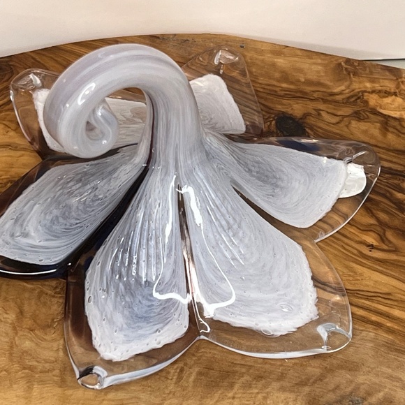 Italian Murano Hand Blown Art Glass Flower Made in Italy VTG 5.5” - Picture 4 of 14